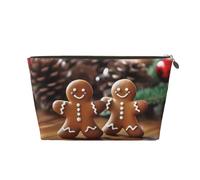 Biscotti di Natale Omino di Pan di Borse da Viaggio per Il Trucco da Donna Borse Cosmetiche in Pelle Organizer da Toeletta con Cerniera