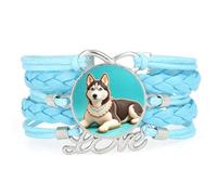Biscotti Di Zucchero Della Fortuna, Amore Per Il Cane Malamute, Braccialett | Multistrato,Punk,Braccialetto,Artigianale,Regalo,Collare,Accessorio,Amante,Etnico,Amicizia,Anno di nascita,Natale,Musica