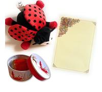 Biscotti Lotus Regalo Festa Della Donna - San Valentino 2024 - Biscotti Incartati Singolarmente + Cofanetto + Peluche Coccinella + Pergamena Da Scrivere - Regalo Per Lui