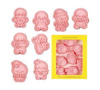Biscotti Natale - Set 8 Pezzi Omini Pan di | Stampo Biscotti 3D, Fondant, Tagliabiscotti Natalizi, PP, 5,1x4,2cm