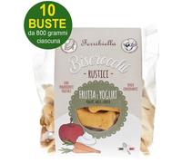 Biscotti per cani Biscrocchi Rustici frutta e yogurt 10 buste da 800 g Ferribiel