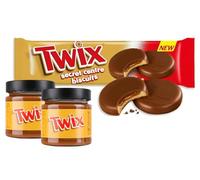 Biscotti Secret Centre Biscuits con ripieno al Caramello + DOPPIO Vasetto di Crema Spalmabile con Cacao gusto Caramello e Pezzi di Biscotto per twix 200g