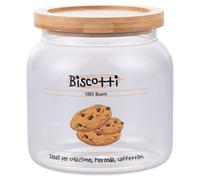 Biscottiera 1,9L in vetro borosilicato, coperchio in bambù, SìChef