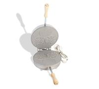 Biscottiera elettrica tonda 3 biscotti di 8cm di diametro sottili, friabili e croccanti 23,5x19x h 11 cm 600 Watt 3,0 kg Spessore cialda mm 20 cialda tonda, sottile e croccante cromo