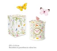 Biscottiera ermetica in porcellana DANCING BUTTERFLIES