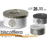 BARATTOLO BISCOTTIERA IN LATTA DECORO ALBERO VITA COL. ASS. 2511 CM SSN-734038