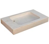 Biscottini Acquaio in marmo bianco L89xPR52xH13 cm Vasca realizzata completamente