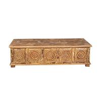 Biscottini Antica cassapanca Legno massello 185x55x53 cm | Baule Vintage con intarsi | Cassapanca Contenitore da Interno