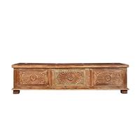 Biscottini Antica cassapanca Legno massello 190x46x47 cm | Baule Vintage con intarsi | Cassapanca Contenitore da Interno