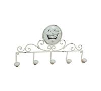 Biscottini Appendiabiti da parete 49x27x7 cm - Attaccapanni da muro in ferro - 5 ganci appendiabiti shabby chic - Appendiabiti ingresso