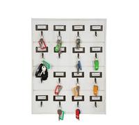 Biscottini Appendichiavi ingresso da Muro - Portachiavi da Muro - Bacheca in legno - Armadietto 16 ganci - Organizzatore Porta chiavi a parete 37x48 cm - Appendi Chiavi Casa - Contenitore da uffici