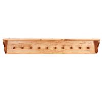 Biscottini Attaccapanni a mensola in legno massello di tiglio finitura naturale L157xPR22xH25 cm. Made in Italy
