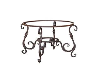 Biscottini Base per tavolo in ferro battuto L81xPR81xH47 cm - Base per tavolo in ferro da esterno e interno - Base tavolo in ferro Anticato - Base tavolo piano in Vetro