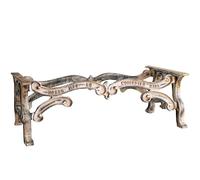Biscottini Base per tavolo in ghisa 128x44x70 cm - Telaio Gambe tavolo Esterno - Base per Piano in Vetro - Struttura per tavolo da pranzo, scrivania, tavolini da esterno - Piedi tavolino Rettangolare