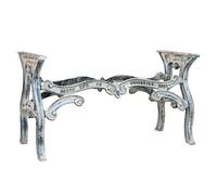 Biscottini Base per tavolo in ghisa 128x72x59 cm - Telaio Gambe tavolo Esterno - Base per Piano in Vetro - Struttura per tavolo da pranzo, scrivania, tavolini estoerno - Piedi tavolino Rettangolare