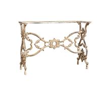 Biscottini Base per Tavolo in Ghisa L100XPR43XH72 cm | Gambe Tavolo da Pranzo e Tavolino Finitura Anticata | Struttura Tavolo Liberty Esterno e Interno | Base tavolo piano in Vetro