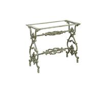 Biscottini Base per tavolo in Ghisa L86,5xPR43,5xH72,5 - Tavolo ferro battuto giardino - Base tavolo piano in Vetro - Base tavolo esterno e interno - Base tavolo finitura anticata