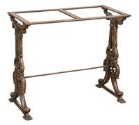 Biscottini Base Tavolo In Ghisa Finitura Anticata - L84xPR43xH72 - Base per Tavolo - Tavolino da Esterno - Base tavolo piano in Vetro - Resistente - Design Elegante - Base tavolo esterno