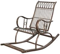 Biscottini Biscottini Poltrona Dondolo Sdraio Ferro Battuto Ruggine Anticata 127x64x90