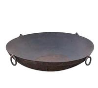 Biscottini Braciere da giardino in ferro battuto 124,5x430,5 cm - Bracere da esterni vintage effetto ruggine - Braciere barbecue per giardini e terrazze