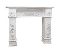 Biscottini Camino Finto Shabby 114x102x20 cm | Finto Camino Decorativo con Finitura Anticata | Cornice Camino Shabby in Legno