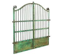 Biscottini Cancello in Ferro per Esterno 115x115x5 cm | Cancello Ferro battuto con Finitura Anticata | Cancello Giardino Esterno Pezzo Unico (Verde)