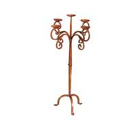 Biscottini Candelabro in Ferro battuto 49,55x49,5x94,5 - Candelabro da Terra Finitura Ruggine - Candeliere Shabby - Accessori Vintage casa arredo