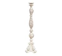 Biscottini candeliere Legno L30,5XPR30,5XH120 cm - Candelabro da Terra- Portacandele Legno - Candelabro Bianco Made in Italy - Candelabri Shabby -