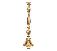 Biscottini candeliere Legno L30,5XPR30,5XH120 cm - Candelabro da Terra - Portacandele Legno - Candelabro Oro e Nero Made in Italy - Candelabri Shabby