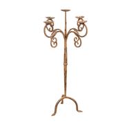 Biscottini Candeliere piantana in ferro battuto lavorato a mano finitura crema anticata L49XPR49XH94 cm