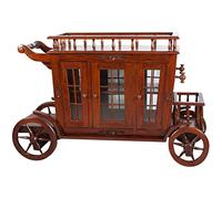 Biscottini Carrello Porta liquori 125x45x83 cm | Mobile Bar per casa in Legno di Mogano | Porta Bottiglie di liquore
