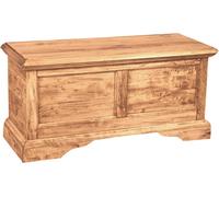 Biscottini Cassapanca Country in legno massello di tiglio finitura naturale L100xPR38xH48 cm. Made in Italy