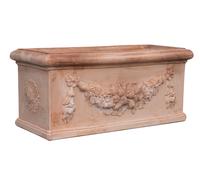 Biscottini Cassetta fioriera in Terracotta festonato 100% Made in Italy interamente Lavorata a Mano