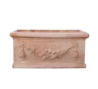 Biscottini Cassetta fioriera in Terracotta festonato 100% Made in Italy interamente Lavorata a Mano