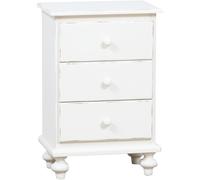 Biscottini Comodino Biscottini Country legno tiglio bianco anticato 50x35x70 Made Italy