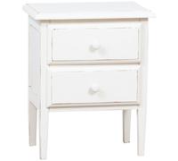 Biscottini Comodino Country 55x35x65 Legno Tiglio Bianco Anticato Made Italy