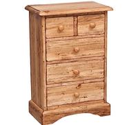 Biscottini Comodino legno riciclato 51x30x74,5 cm | Comodino camera da letto rustico | Comodini vintage con finitura anticata