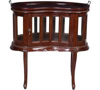 Biscottini Comodino vintage 72x45x80 cm - Tavolino Bar con vassoio - Comodino legno Soggiorno - Tavolino Retrò Fagiolo - Mobiletto Vetrina con anta Salvaspazio