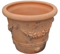 Biscottini Conca festonata invecchiata, in terracotta toscana 100% Made in Italy interamente Lavorata a Mano diam.80xH60 cm.