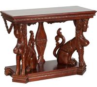 Biscottini Consolle in legno massiccio finitura noce 114x49x81 cm stile coloniale