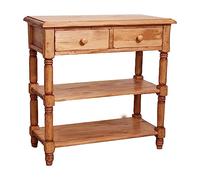 Biscottini Consolle ingresso shabby 80x38,5x80 cm Made in Italy | Tavolino ingresso in legno massello di tiglio