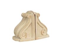 Biscottini Coppia Fermalibri Legno Finitura Bianco Anticato Made in Italy 12x18x23 cm | Fermalibri per mensole | Reggi libri per mensole | Ferma libri per libreria