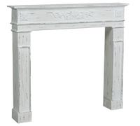 Biscottini Cornice camino in legno finitura bianca anticata 115x17x102 cm
