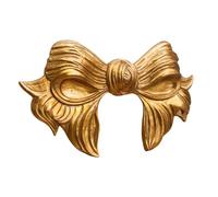 Biscottini Decoro a forma di fiocco L87xPR7xH50 cm - Decorazioni casa Made in Italy - Home Decor a forma di fiocco oro - Decoro arredo casa in legno