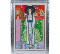 Biscottini Dipinto a mano olio su tela con cornice in legno finitura foglia argento