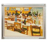 Biscottini Dipinto a mano olio su tela con cornice in legno finitura foglia argento RISTORANTE 140