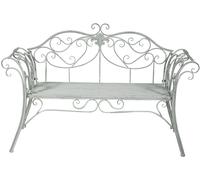 Biscottini Divanetto panca sedia seduta poltrona in ferro finitura grigia anticata L133xPR47xH90 cm