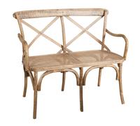 Biscottini Divanetto due posti tipo Thonet finitura noce chiaro L105XPR50XH90 cm. fascino
