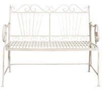 Biscottini Divanetto panchina in ferro finitura bianca anticata giardino realizzato