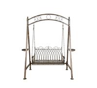 Biscottini Dondolo Altalena da Giardino 2 posti 220x198x100 cm - Panchina Divanetto in ferro - Panca Giardino per Esterno in ferro battuto anticato - Sedia a dondolo da Giardino Esterno